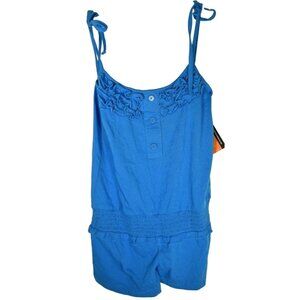 ORageous Girls XS 6/7 Solid One Piece Romper in Cloissone Blue New